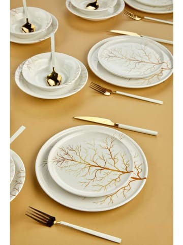 Hermia 24-delig combiservies wit/goudkleurig