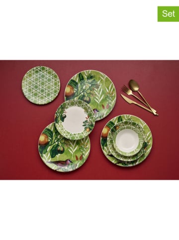 Hermia 24-delig combiservies groen/wit