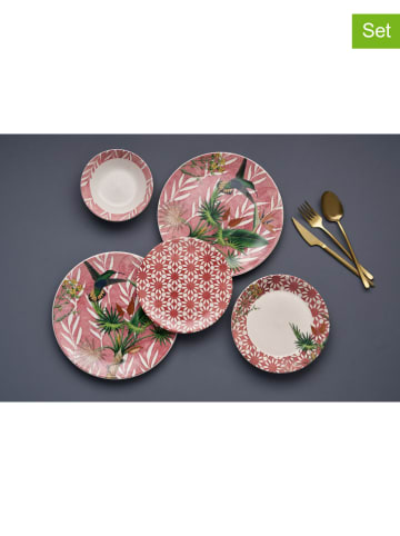 Hermia 24tlg. Kombiservice in Rosa/ Grün