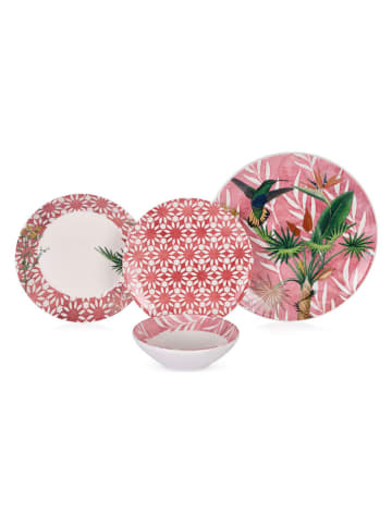 Hermia 24tlg. Kombiservice in Rosa/ Grün