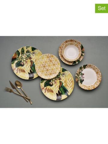 Hermia 24-częściowy zestaw w kolorze żółto-biało-zielonym
