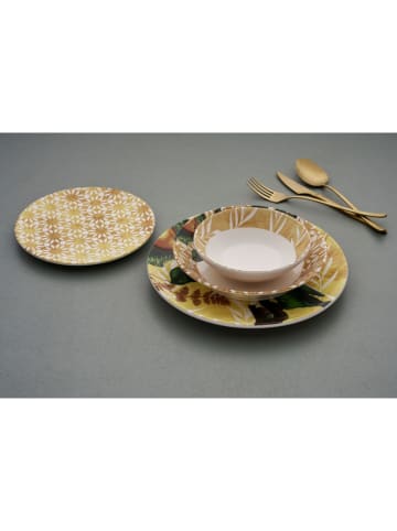 Hermia 24-delig combiservies geel/wit/groen