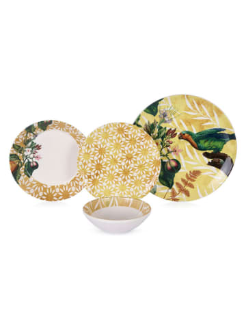 Hermia 24tlg. Kombiservice in Gelb/ Weiß/ Grün