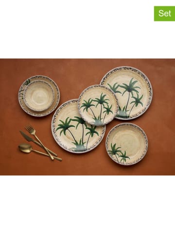 Hermia 24-częściowy zestaw w kolorze beżowo-zielonym