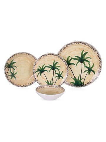 Hermia 24-delig combiservies beige/groen