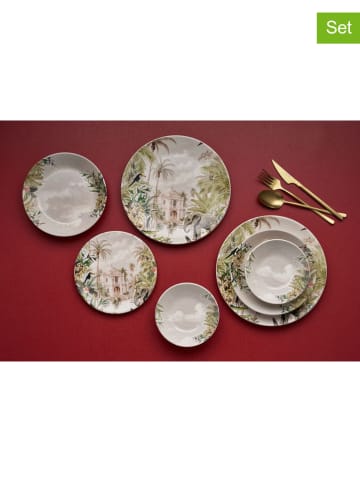 Hermia 24tlg. Kombiservice in Weiß/ Grau/ Grün