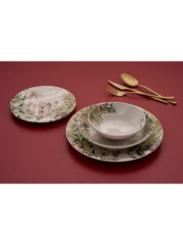 Hermia 24tlg. Kombiservice in Weiß/ Grau/ Grün