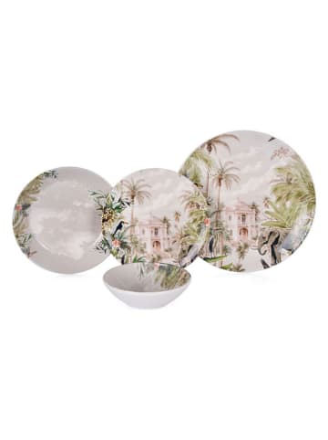 Hermia 24tlg. Kombiservice in Weiß/ Grau/ Grün