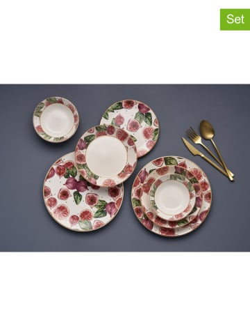 Hermia 24-częściowy zestaw w kolorze biało-różowo-zielonym