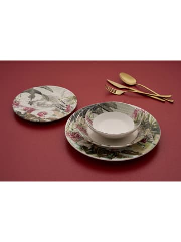 Hermia 24tlg. Kombiservice in Weiß/ Grün/ Rosa