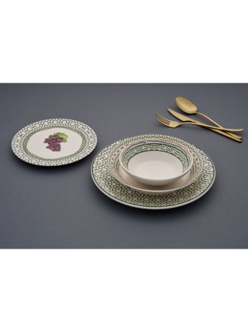 Hermia 24tlg. Kombiservice in Weiß/ Grün/ Lila