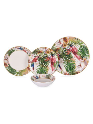 Hermia 24-częściowy zestaw w kolorze biało-różowo-zielonym