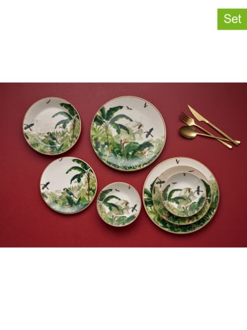 Hermia 24tlg. Kombiservice in Weiß/ Grün/ Blau