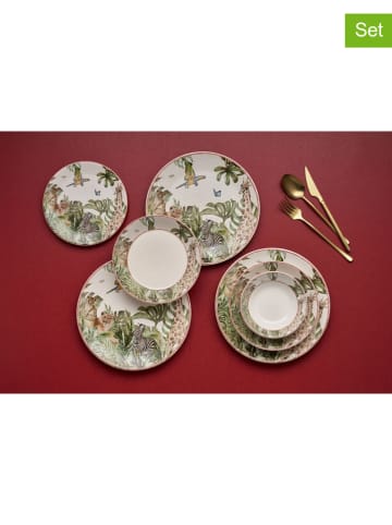 Hermia 24-delig combiservies wit/groen/geel