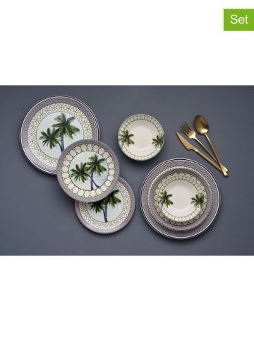 Hermia 24-delig combiservies crème/blauw/groen
