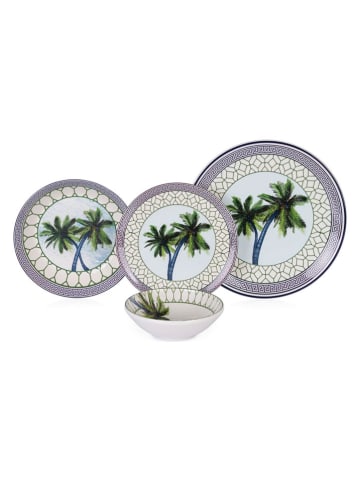 Hermia 24tlg. Kombiservice in Creme/ Blau/ Grün