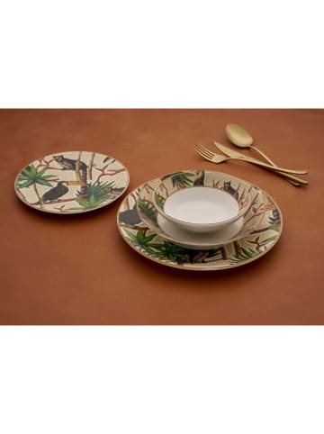 Hermia 24-delig combiservies beige/groen/zwart