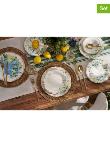 Hermia 24tlg. Kombiservice in Weiß/ Hellblau/ Gelb