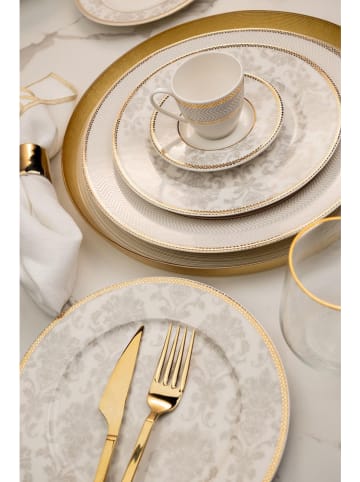 Hermia 68tlg. Kombiservice in Weiß/ Grau/ Gold