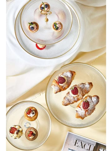 Hermia 3tlg. Kuchen-Servierset in Transparent/ Gold