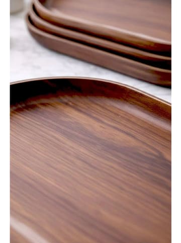 Hermia 5-delige set: serveerplateaus bruin - (L)24 x (B)14 cm