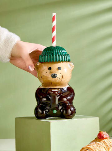 Hermia 3er-Set: Trinkgläser in Transparent/ Grün - (H)17,5 cm