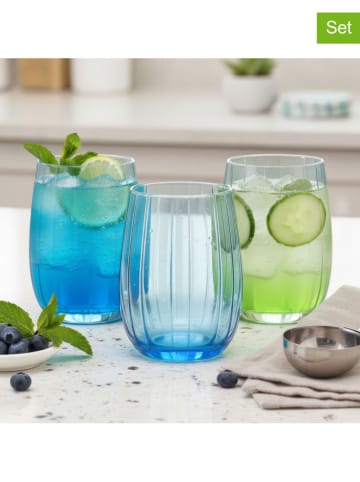 Hermia 3er-Set: Gläser in Blau - 380 ml