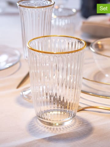 Hermia 4-delige set: glazen goudkleurig - 395 ml