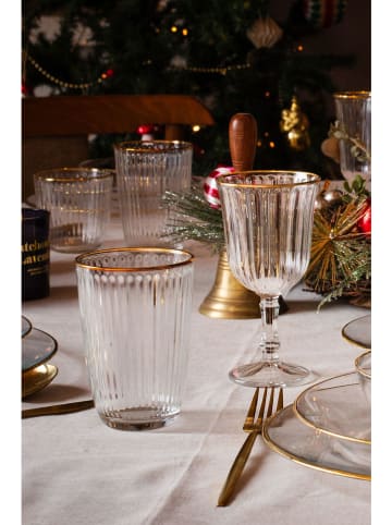 Hermia 4-delige set: glazen goudkleurig - 395 ml