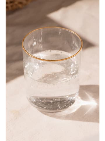 Hermia 4-delige set: glazen goudkleurig - 350 ml