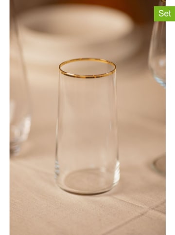 Hermia 4-delige set: glazen goudkleurig - 520 ml