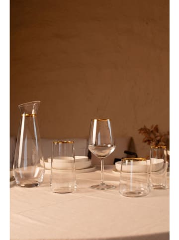 Hermia 4-delige set: glazen goudkleurig - 520 ml