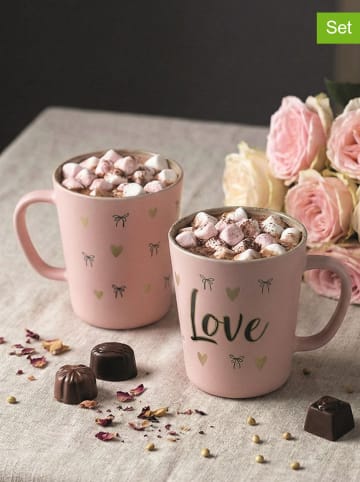 Hermia 2er-Set: Tassen in Rosa - 380 ml