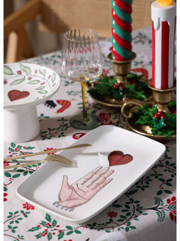 Hermia Serveerplateau wit/rood - (L)33 x (B)21 cm