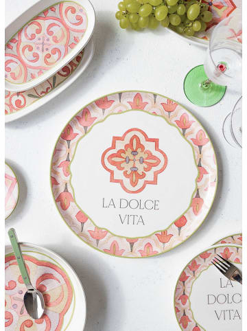 Hermia Platzteller in Weiß/ Rosa - Ø 30 cm