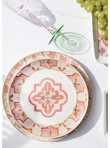 Hermia Platzteller in Weiß/ Rosa - Ø 30 cm