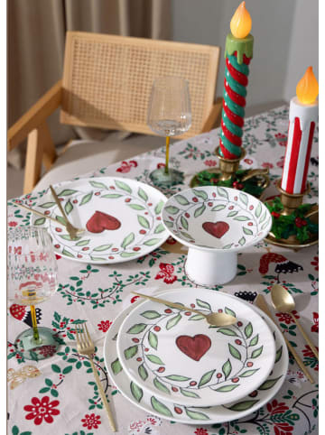 Hermia 6er-Set: Platzteller in Weiß/ Rot/ Grün - Ø 30 cm