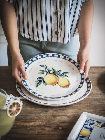 Hermia 6er-Set: Speiseteller in Blau/ Gelb - Ø 26 cm