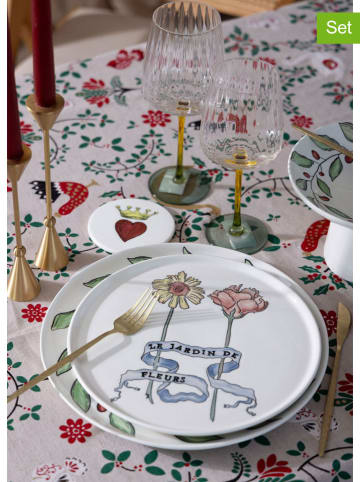 Hermia 6er-Set: Speiseteller in Weiß/ Bunt - Ø 26 cm