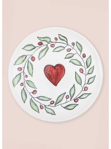 Hermia 6er-Set: Speiseteller in Weiß/ Grün/ Rot - Ø 26 cm