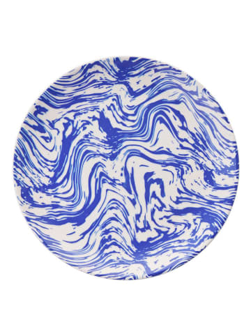 Hermia 6er-Set: Speiseteller in Weiß/ Blau - Ø 25,5 cm