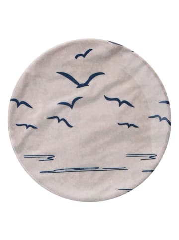 Hermia 6er-Set: Speiseteller in Creme/ Dunkelblau - Ø 25,5 cm