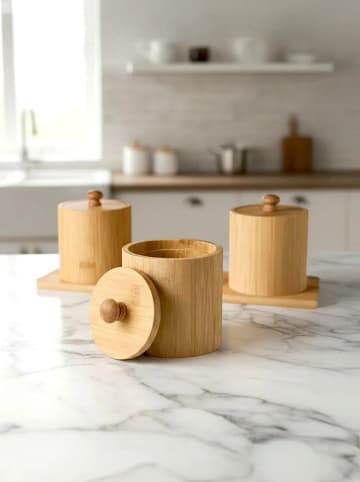 Hermia 4-częściowy zestaw w kolorze jasnobrązowym do przypraw