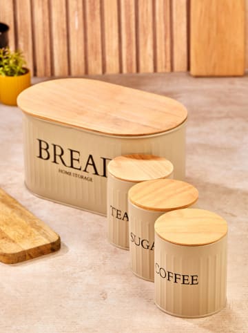 Hermia 4tlg. Set: Vorratsbehälter in Beige/ Hellbraun