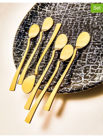 Hermia 6-delige set: koffielepels goudkleurig - (L)12 cm