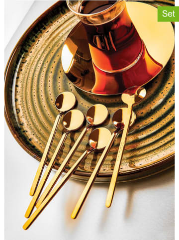 Hermia 6-delige set: koffielepels goudkleurig - (L)12 cm