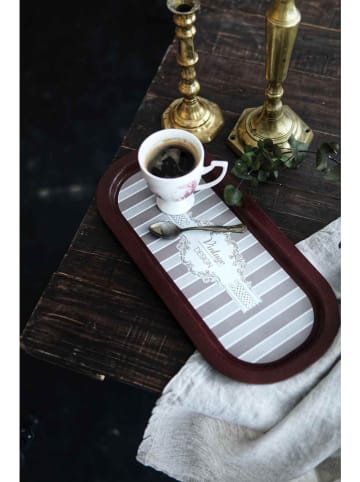 Hermia Tablett in Braun/ Beige - (L)16 x (B)35 cm