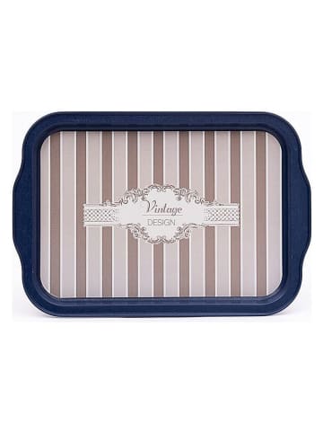 Hermia Dienblad donkerblauw/beige - (L)21,5 x (B)31,6 cm