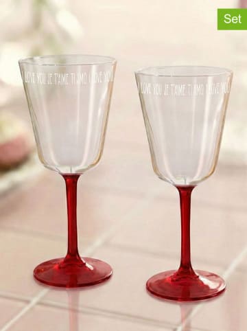 Hermia 2er-Set: Weingläser in Rot - 280 ml