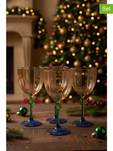 Hermia Kieliszki (4 szt.) w kolorze niebiesko-zielonym - 270 ml